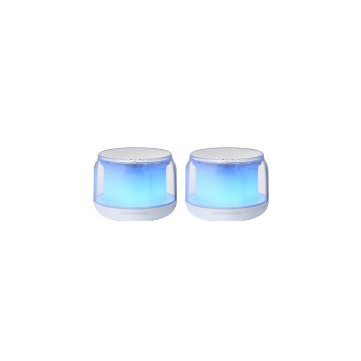 Altavoz Bluetooth 2,0 Mars Gaming Ms-aura White Rgb 360º Bt 5,3 15w Alimentacion Usb + Jack 3,5mm