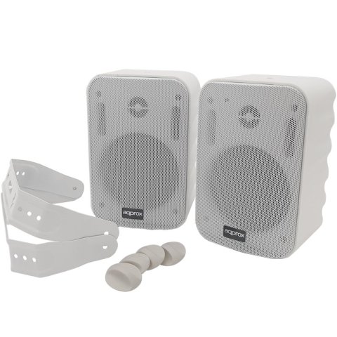 Altavoces 2.0 Bluetooth Autoamplificados Approx Tws 20w Por Canal Bt 4.1 Con Soporte Para Colgar Especificos Para Salas Y Aul