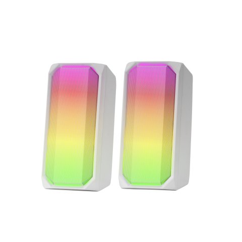 Altavoces 2.0 Bluetooth Mars Gaming Msrgb White Full Rgb Frontal 15w Control Box Jack 3.5mm
