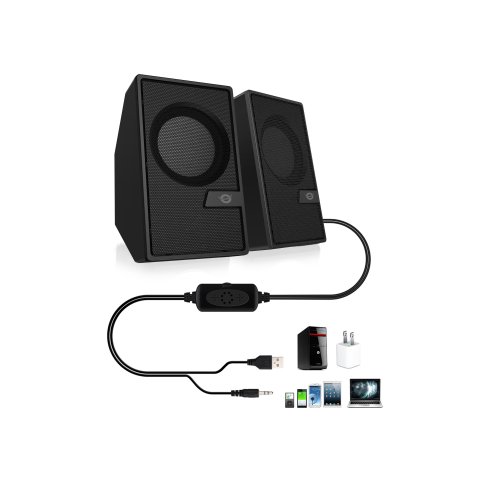 Altavoces 2.0 Bluetooth Conceptronic Bjorn02b 6w Color Negro Jack 3.5" Y Alimentacion Usb