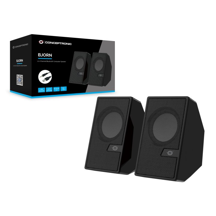 Altavoces 2.0 Bluetooth Conceptronic Bjorn02b 6w Color Negro Jack 3.5" Y Alimentacion Usb