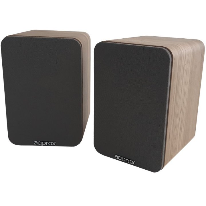 Altavoces 2.0 Bluetooth Autoamplificados Approx Appspk02wd 30w Por Canal Bt5.0 Rca Optical Coaxial Usb Incluye Soporte Pared 