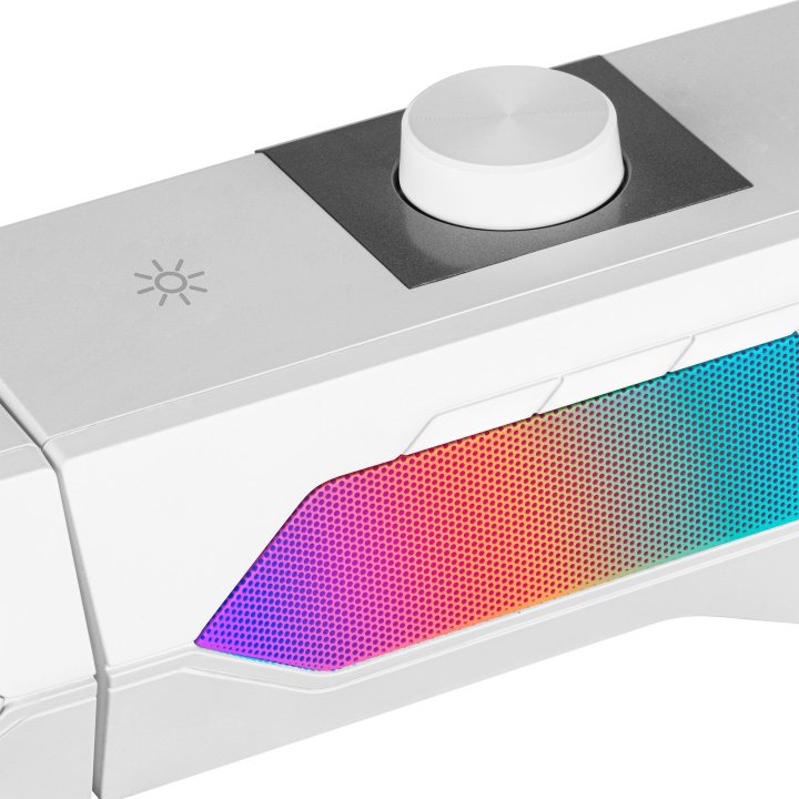 Altavoces 2.0 Bluetooth Mars Gaming Msduo White 2 En 1 Convertible En Sobremesa 2.0 O Soundbar Bt 5.0 Iluminacion Rgb