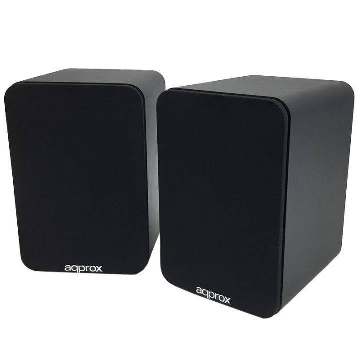 Altavoces 2.0 Bluetooth Autoamplificados Approx Appspk02bk 30w Por Canal Bt5.0 Rca Optical Coaxial Usb Incluye Soporte Pared 