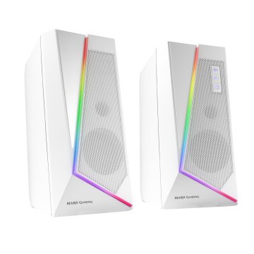 Altavoces 2.0 Bluetooth Mars Gaming Ms7 White 20w Rms Iluminacion Rgb Dinamico Procesador Dsp