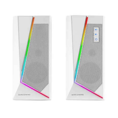 Altavoces 2.0 Bluetooth Mars Gaming Ms7 White 20w Rms Iluminacion Rgb Dinamico Procesador Dsp