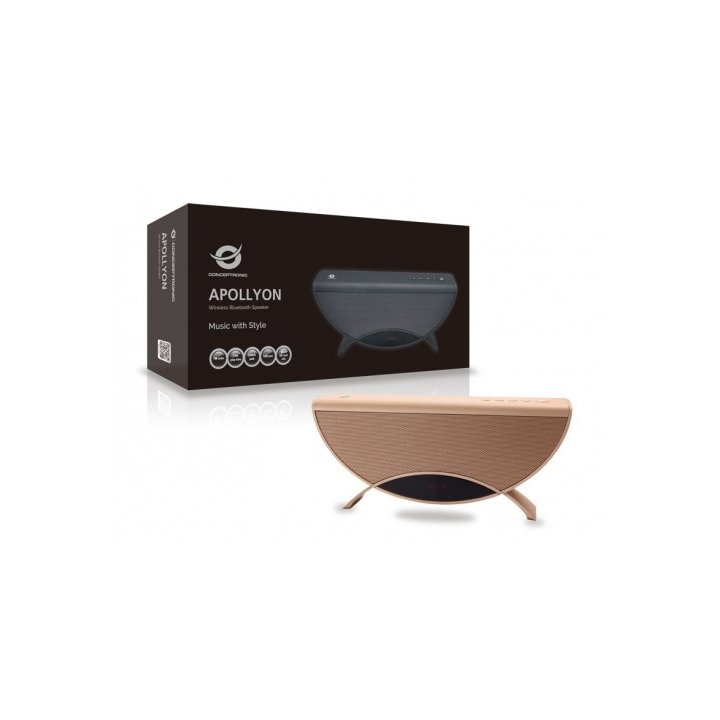 Altavoz Bluetooth Portable Conceptronic Apollyon Color Oro Reproduce Mp3 Desde Usb microsd Radio Fm Manos Libres 10w