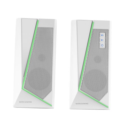 Altavoces 2.0 Bluetooth Mars Gaming Ms7 White 20w Rms Iluminacion Rgb Dinamico Procesador Dsp