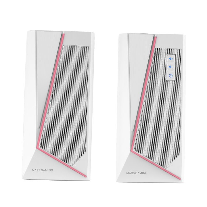 Altavoces 2.0 Bluetooth Mars Gaming Ms7 White 20w Rms Iluminacion Rgb Dinamico Procesador Dsp