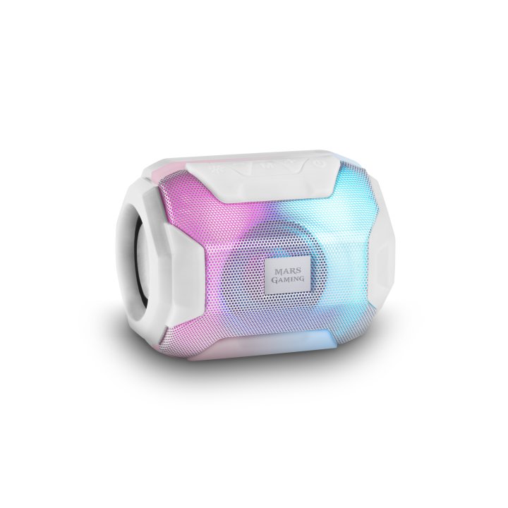 Altavoz Bluetooth Portable Mas Gaming Msbax White 10w Radio Fm, Puerto Usb Y Microsd Iluminacion Rgb 8 Efectos