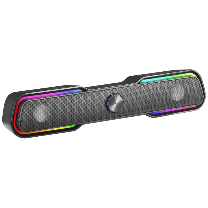 Barra De Sonido Bluetooth Mars Gaming Msbx Black 10w Rms Iluminacion Rgb Dinamico Procesador Dsp