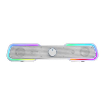 Barra De Sonido Bluetooth Mars Gaming Msbx White 10w Rms Iluminacion Rgb Dinamico Procesador Dsp 2