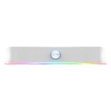Barra De Sonido Trust Gxt Thorne Blanco 25110 Rgb 12w Jack 3.5mm Alimentado Usb Control De Volumen 2