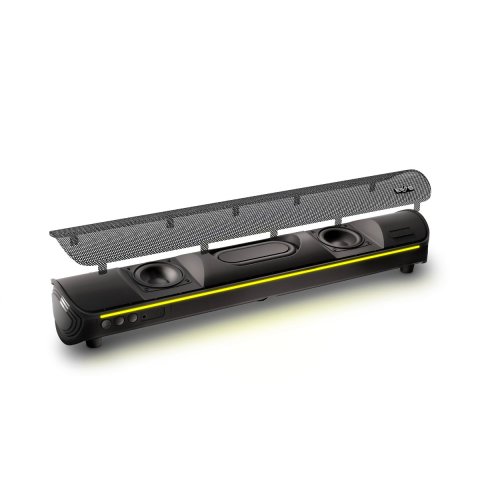 Barra De Sonido Bluetooth Energy Sistem Esg 2 Sonar Black Bt5.0 Jack 3.5mm 10w Rms Luz Rgb