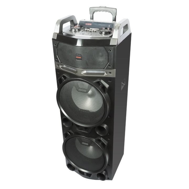 Altavoz Bluetooth Trolley Aiwa Kbtus-900 Bluetooth 4.2 Salida 100w Rms Bateria 7000mah Radio Fm 2 Microfonos Inalambricos Inc