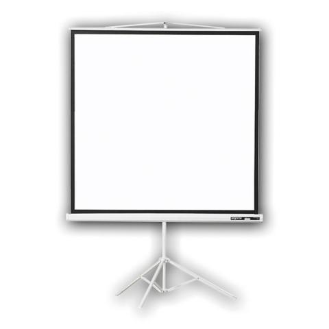 Pantalla Con Tripode Approx (111") 200x200 Para Proyectar, Tela Blanco Mate Y Trasera Negra Opaca