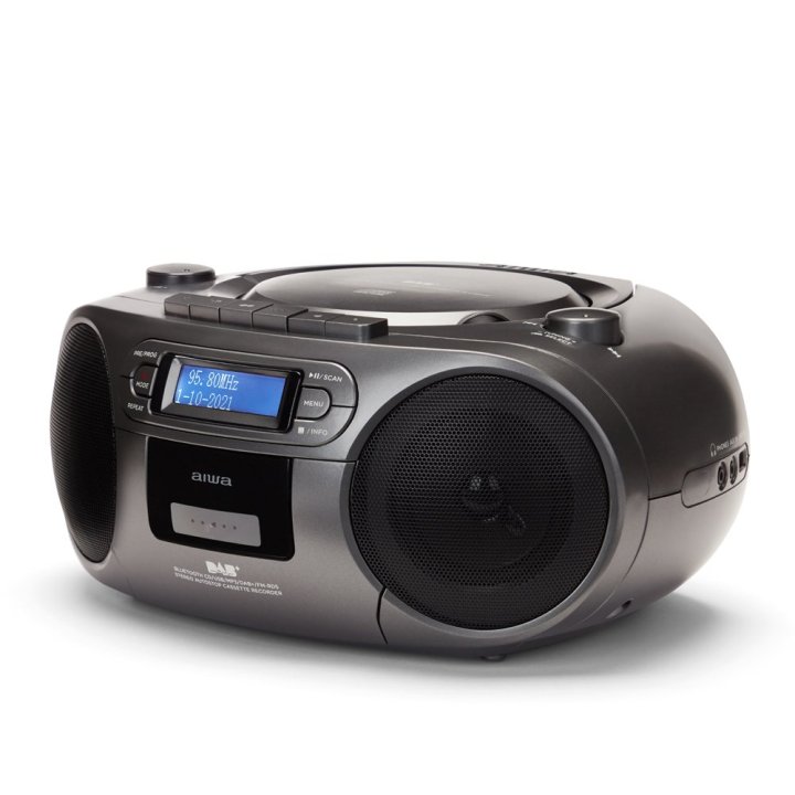 Radio Cd Bluetooth Portable Aiwa Boombox Bbtc-660dab Plata Radio 6w Rms Bt Radio Fm Mp3 Casetes Usb 