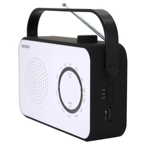 Radio Vintage Con Altavoz Aiwa R-190bw Am fm Altavoz 4" Y Jack 3.5mm Diseño Soft Touch Stylish Color Blanco