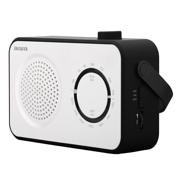 Radio Vintage Con Altavoz Aiwa R-190bw Am fm Altavoz 4" Y Jack 3.5mm Diseño Soft Touch Stylish Color Blanco