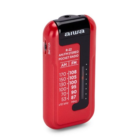 Radio Analogica Mini Aiwa R-22rd Am fm Hyperbass Color Rojo