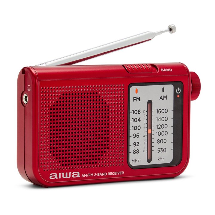Radio Analogica Con Altavoz Aiwa Rs-55 Red Sintonizador Analogico Altavoz Integrado Y Jack 3.5mm