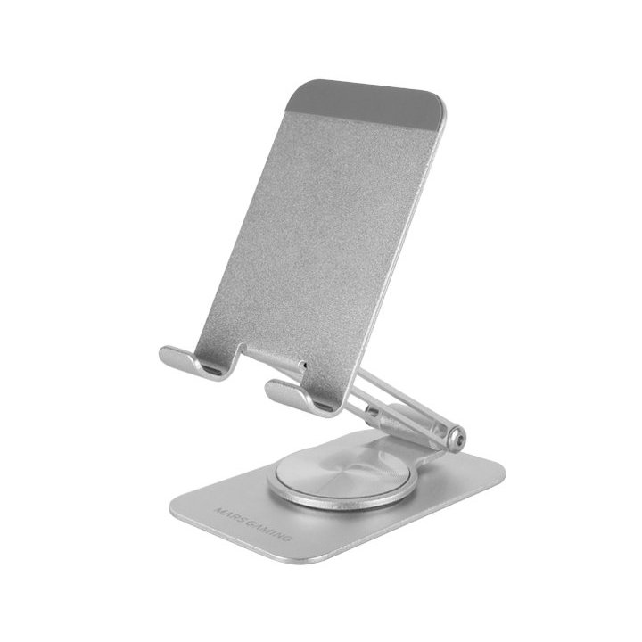 Soporte De Mesa Para Smartphone Mars Gaming Ma-rssw Color Negro Plegable Rotacion 360º Ajuste De Altura Y Angulo De Visualiza
