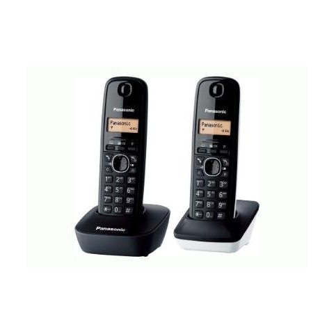 Telefono Inalambrico Dect Panasonic + Supletorio Dect Kx-tg1612sp1 15h Conversacion Color Negro Y Negro blanco Pack Duo