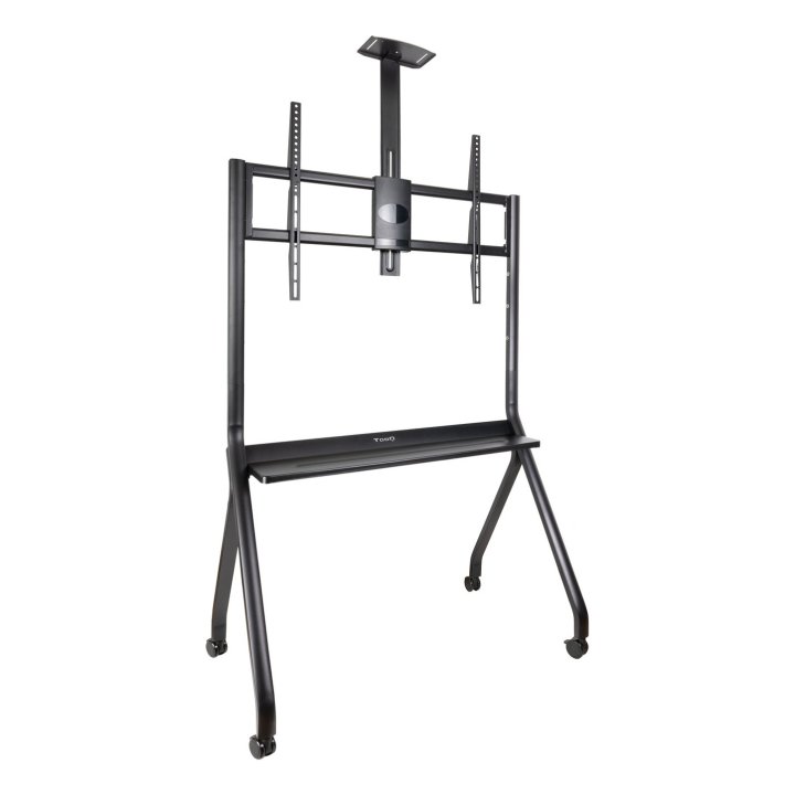 Soporte De Suelo Con Ruedas Tooq Fs20208m-b Para Pantalla 55-100" Max 120kg Doble Bandeja Ajustableen Altura Vesa Max. 900x60