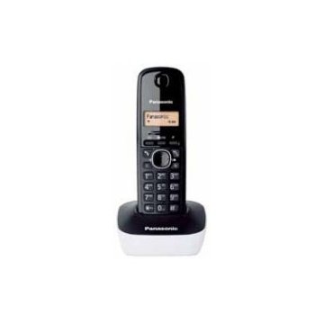 Telefono Inalambrico Dect Panasonic Kx-tg1611spw Color Blanco Y Negro Pantalla Lcd Identificacion De Llamadas 50 Registros 6 