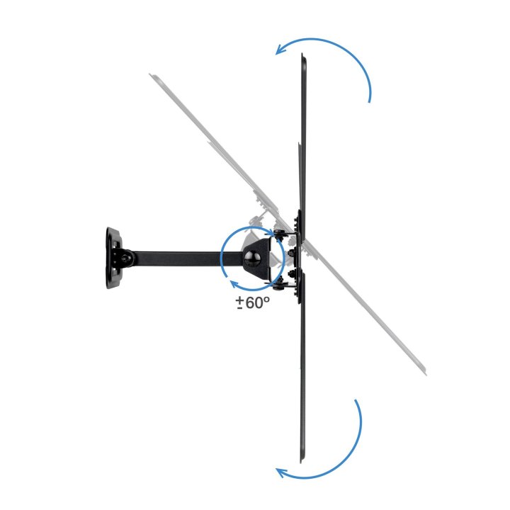 Soporte De Pared Tooq Lp1355tn-b Para Pantalla 13-55 Max. 25kg Vesa Max. 400x400 Un Brazo Negro