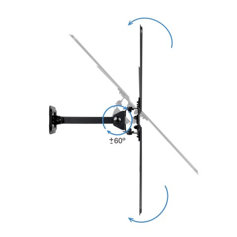 Soporte De Pared Tooq Lp1355tn-b Para Pantalla 13-55 Max. 25kg Vesa Max. 400x400 Un Brazo Negro