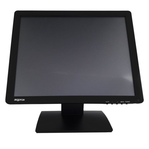 Monitor 17" Tactil Tpv Approx Appmt17w5 Vga, Usb, Negro 5ms 300cd m2 Inclinable Base Antivibración, Tactil De 5 Hilos