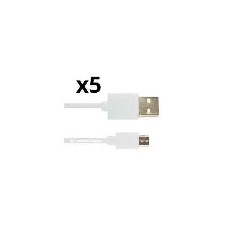 Cable Usb-a A Microusb 1m Nortess Kit 5 Unidades Smartphone/ Tablet Color Blanco