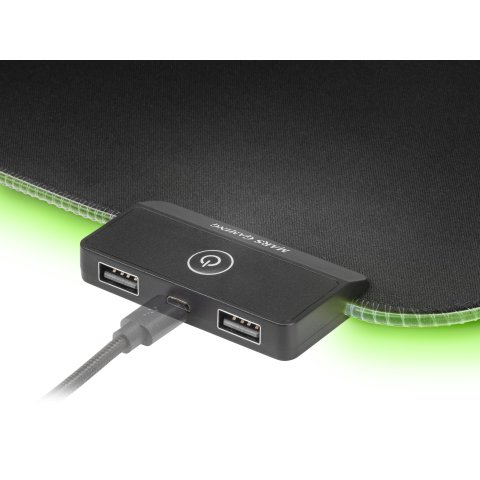 Alfombrilla Mars Gaming Mmprgb2 Iluminacion Rgb En Contorno Tamaño Xxl 800x300mm 4mm Integra Hub 2xusb 2.0