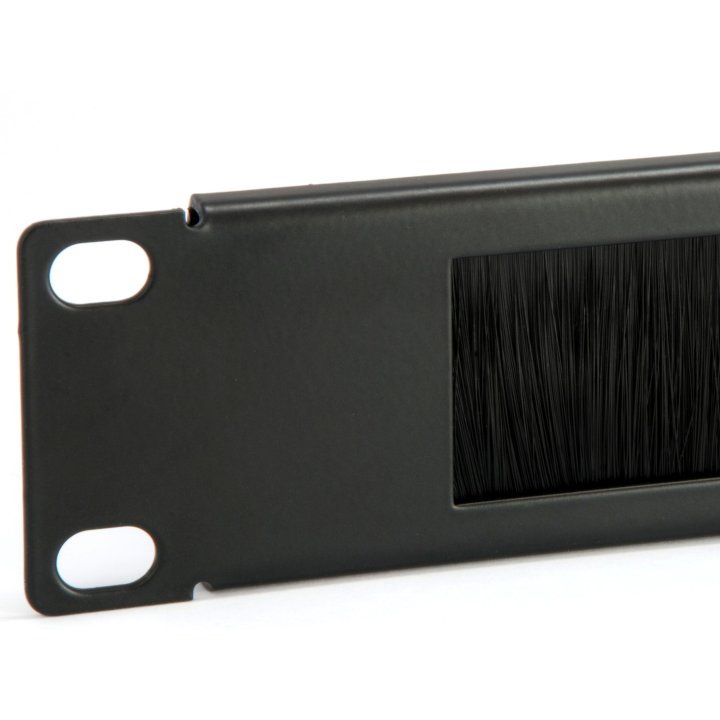 Panel Pasacables Con Cepillo Equip 1u Con Barra De Soporte Rack19" Color Negro