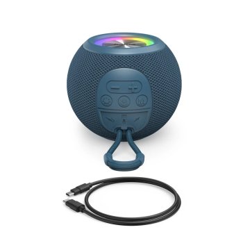 Altavoz Bluetooth Portable Hama Ball Shape 5w Iluminacion Led Tws Bateria 10h Manos Libres Color Azul 2