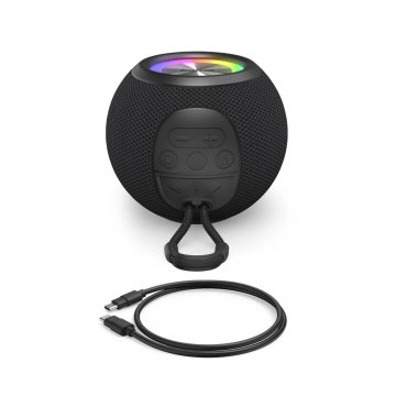 Altavoz Bluetooth Portable Hama Ball Shape 5w Iluminacion Led Tws Bateria 10h Manos Libres Color Negro 2