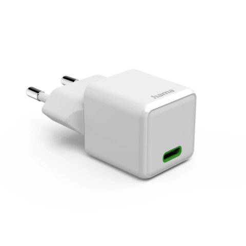 Cargador De Pared Hama Super Mini 1xusb-c Gan 30w Quick Charge Power Delivery Color Blanco