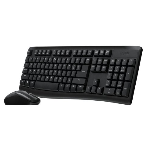 Pack Teclado Y Mouse Rapoo Wireless X1800 Pro 2,4ghz 1000 Dpi Resistente A Salpicaduras Bateria Color Negro