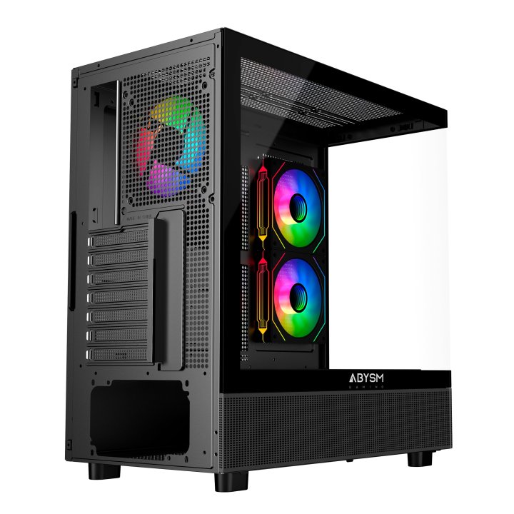 Caja Atx Semitorre Abysm Danube Sava H400 Prime Black 2x3.5" 1x2.5" 2xusb3.0 1xusb-c Gpu Max 410mm Negro Lateral Y Frontal Vi