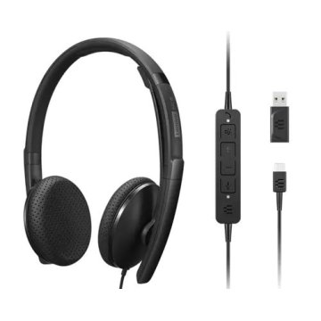 Headset Usb-c  Lenovo Estereo Anc Microfono Cancelacion De Ruido Activa Con Adaptador Usb-a