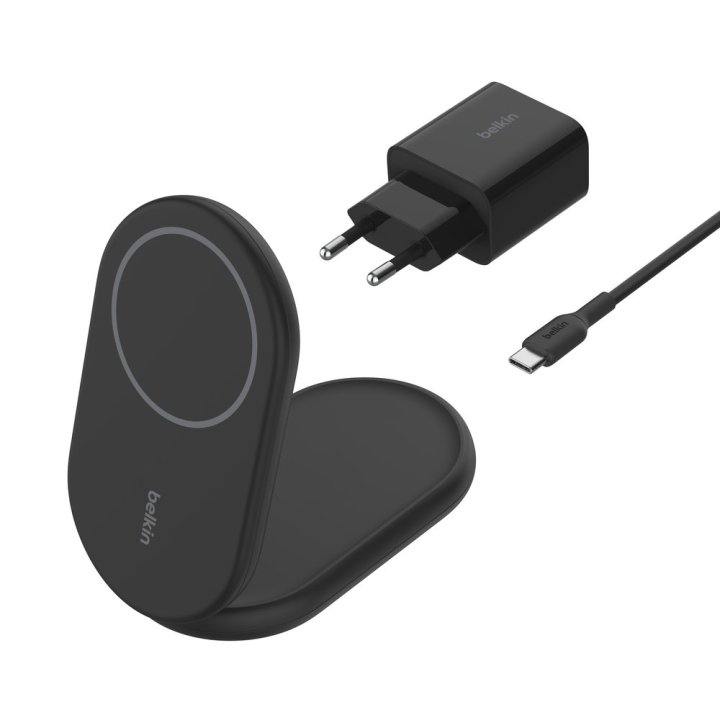 Cargador Inalambrico Belkin Wib007vfbk Boost Charge 15w Inalambrico Y Magnetico Plegable Color Negro