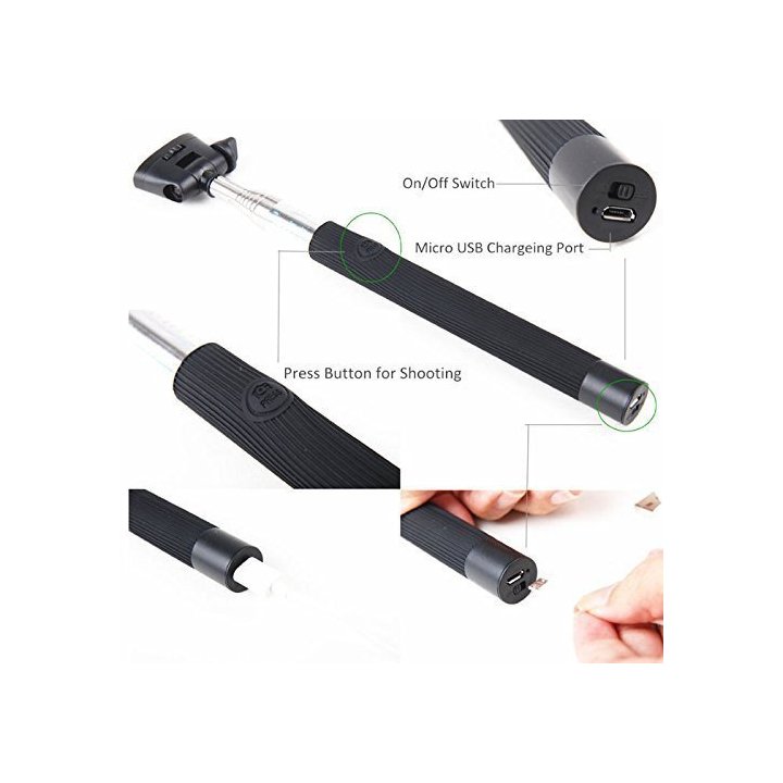 Palo Selfie K07 Bluetooth, Tripode, Longitud 70cm, Compatible Android, Ios
