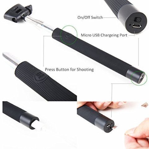 Palo Selfie K07 Bluetooth, Tripode, Longitud 70cm, Compatible Android, Ios