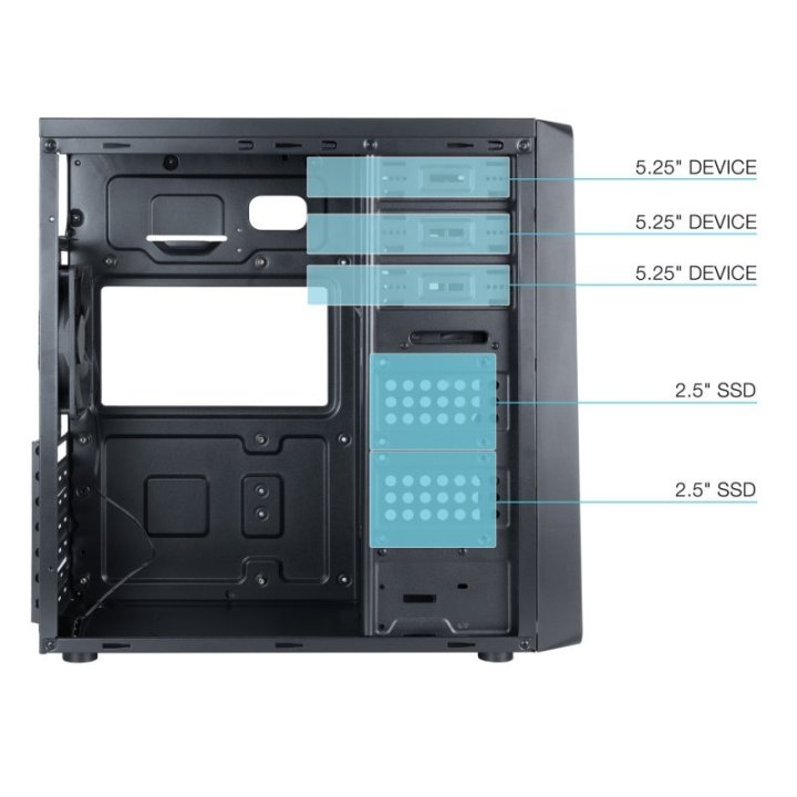 Caja Atx Tqc-5701u3c-b Color Negro...