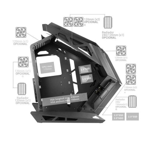 Caja Atx Mars Gaming Titan Black Diseño Extremo...