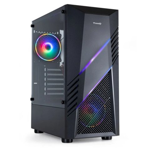 Caja Atx Tooq Tqgcc102-b "biohazard" Negra Atx/micro Atx/mini Itx Frontal Led Rgb Ventana Lateral Cristal Templado