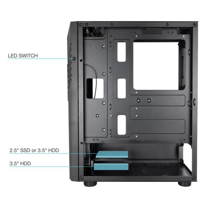 Caja Atx Tooq Tqgcc102-b "biohazard" Negra...