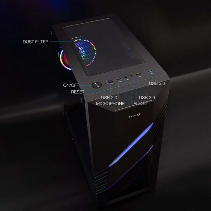 Caja Atx Tooq Tqgcc102-b "biohazard" Negra...