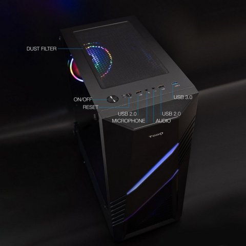 Caja Atx Tooq Tqgcc102-b "biohazard" Negra...